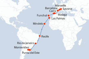 Itinéraire : Méditerranée & mers adjacentes