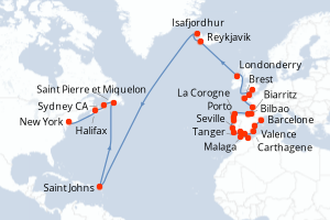 Itinéraire : Europe du Nord & Atlantique NE