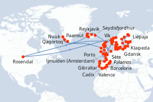Itinéraire : Europe du Nord & Atlantique NE