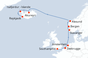 Itinéraire : Europe du Nord & Atlantique NE