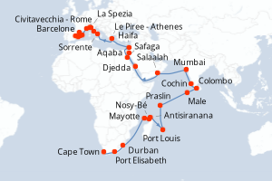 Itinéraire : Méditerranée & mers adjacentes