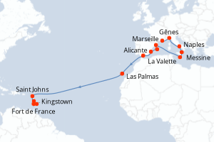 Itinéraire : Méditerranée & mers adjacentes